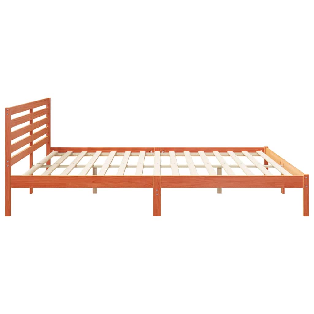 Bettrahmen Wachsbraun 180 x 210 cm Massives Kiefernholz