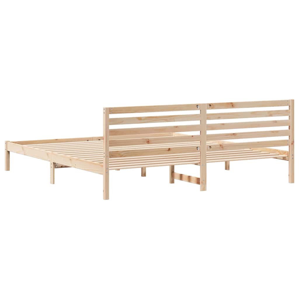 Bettrahmen mit Kopfteil Braun 200 x 210 cm Massives Kiefernholz