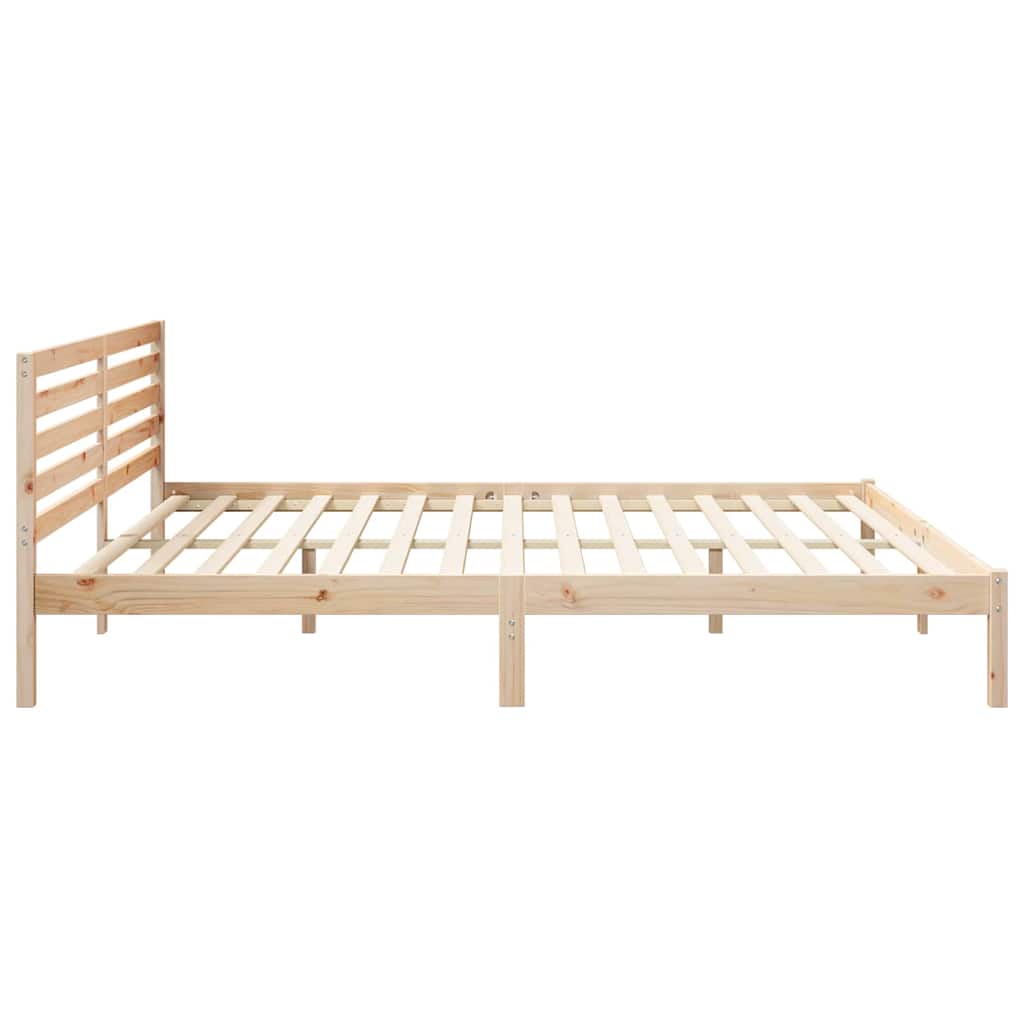 Bettrahmen mit Kopfteil Braun 200 x 210 cm Massives Kiefernholz