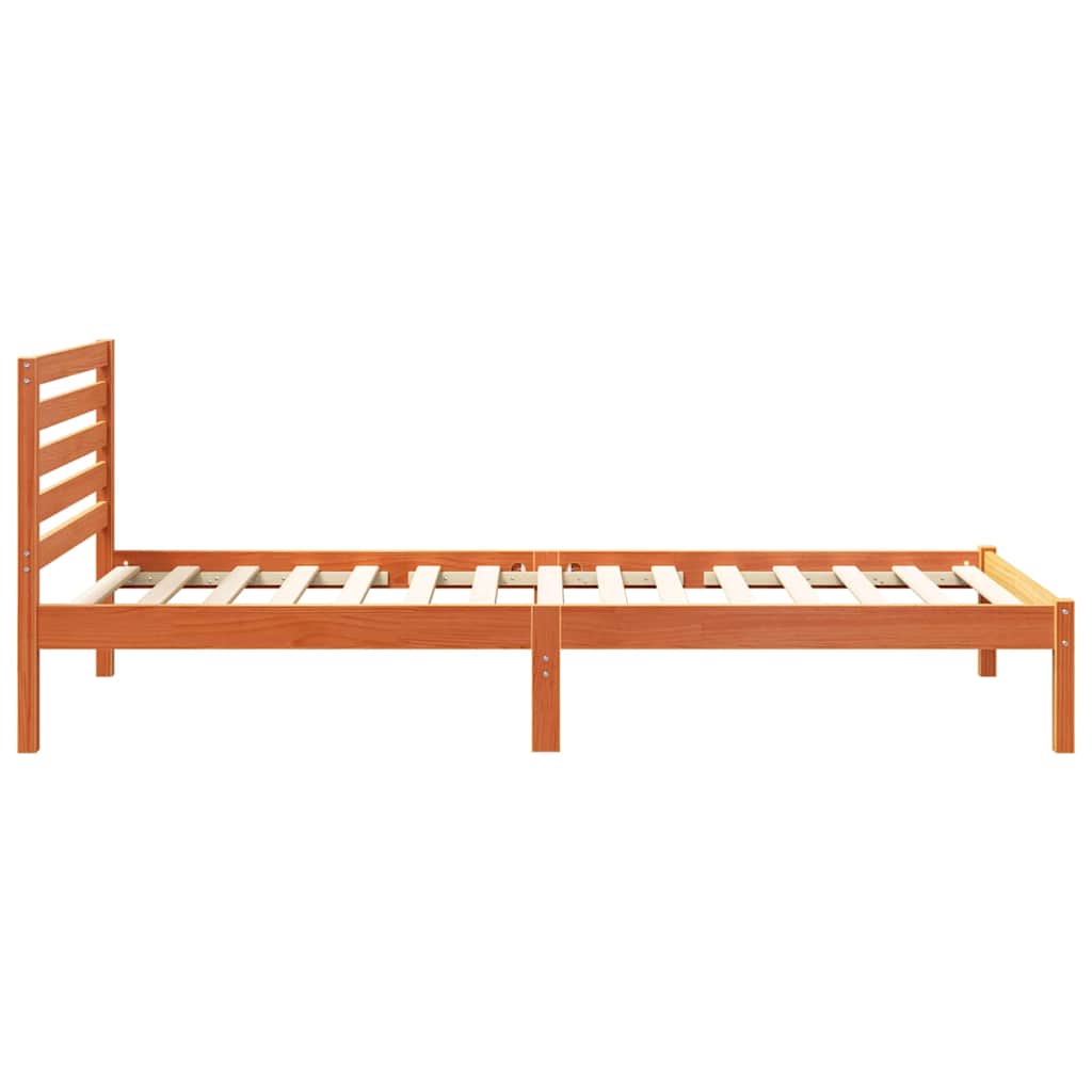 Bettrahmen Wachsbraun 90 x 220 cm Massives Kiefernholz