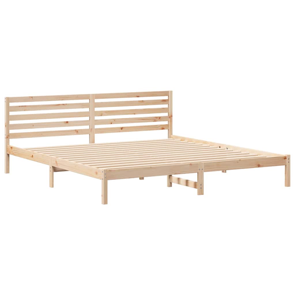 Bettrahmen mit Kopfteil Braun 200 x 220 cm Massives Kiefernholz