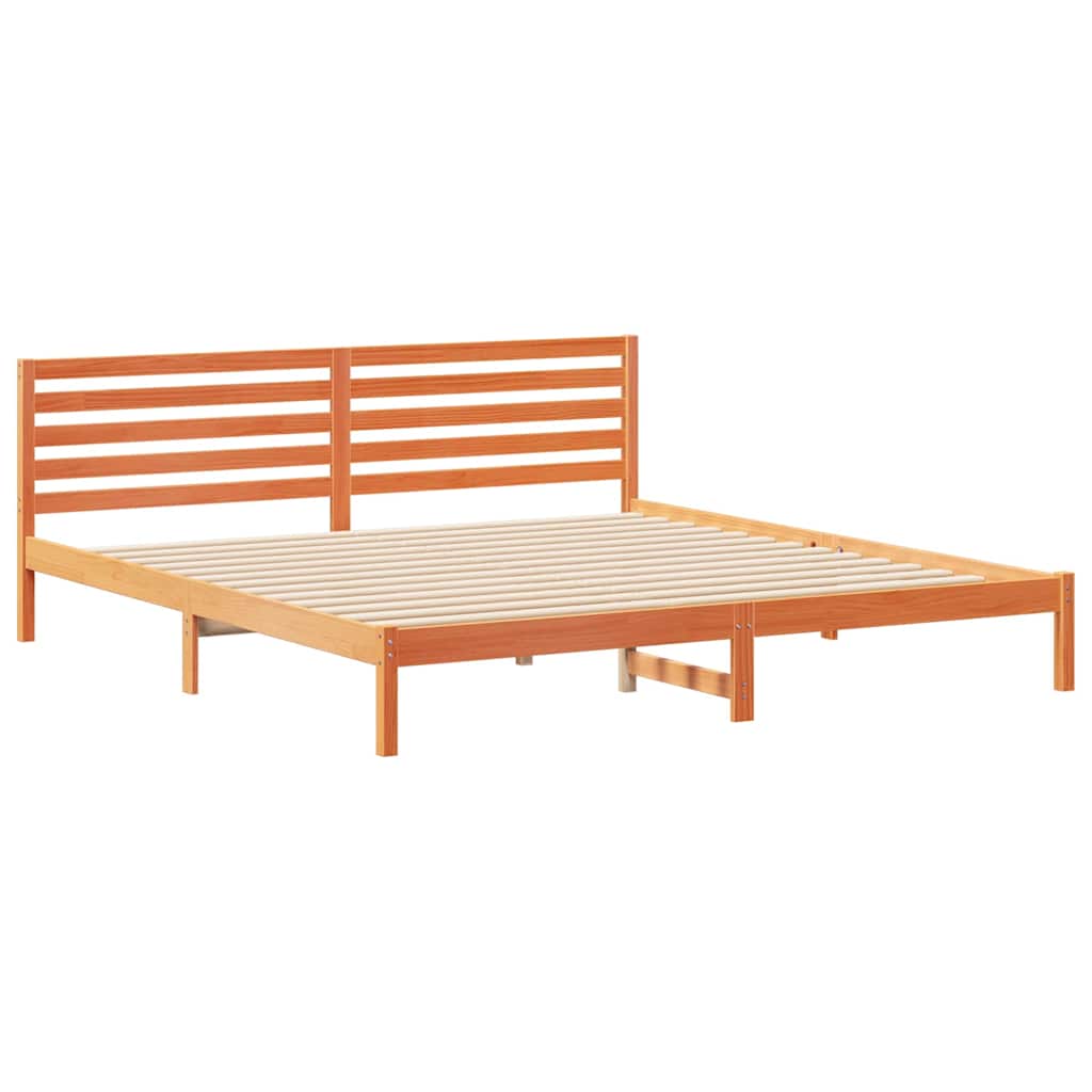 Bettrahmen Wachsbraun 200 x 220 cm Massives Kiefernholz