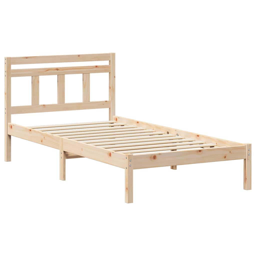 Bettrahmen Braun 75 x 190 cm Massives Kiefernholz