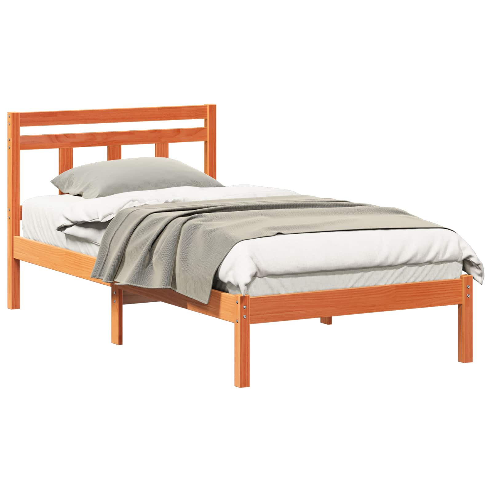 Bettrahmen Braun 75 x 190 cm Massives Kiefernholz