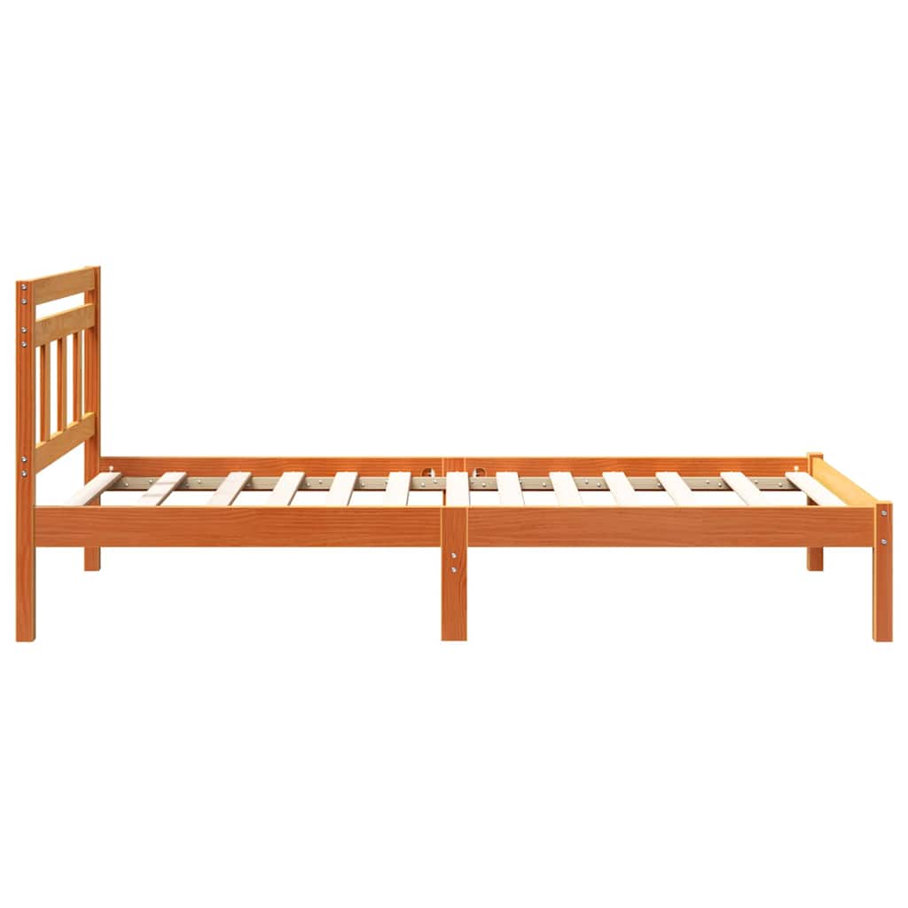 Bettrahmen Braun 75 x 190 cm Massives Kiefernholz