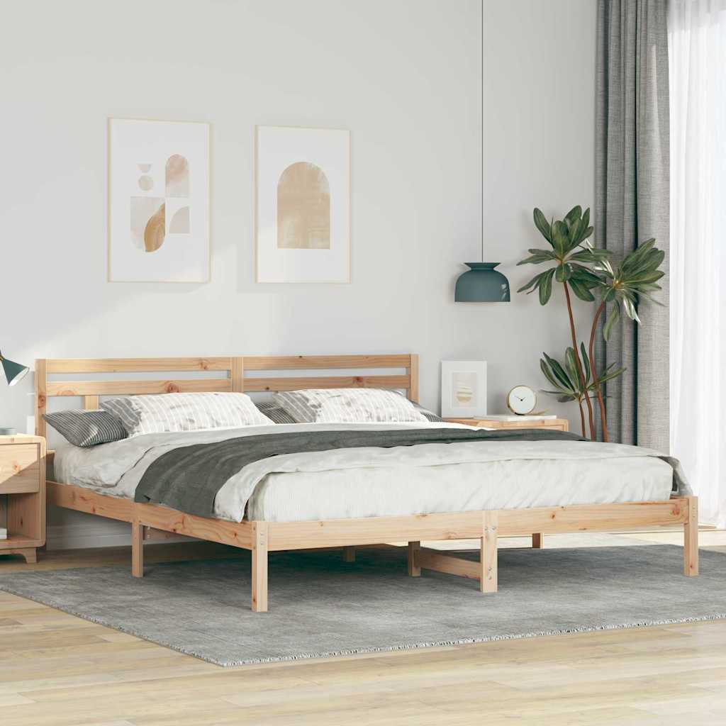 Bettrahmen Braun 200 x 200 cm Massives Kiefernholz