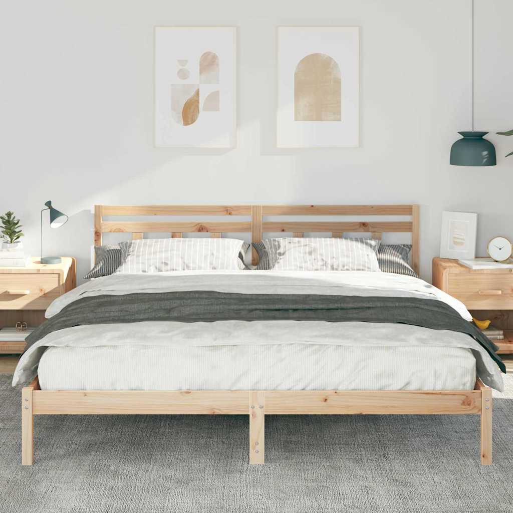 Bettrahmen Braun 180 x 200 cm Massives Kiefernholz