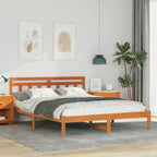 Bettrahmen Braun 150 x 200 cm Massives Kiefernholz