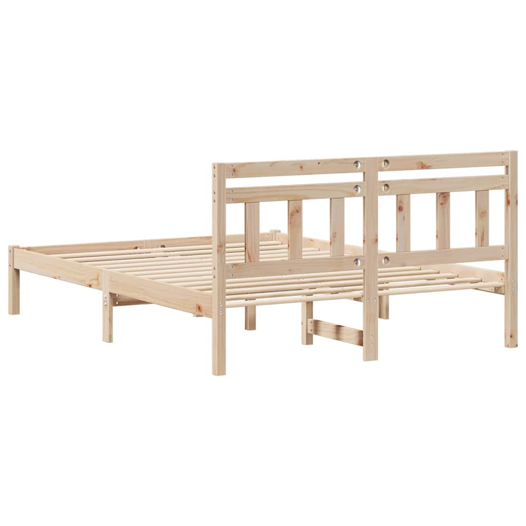 Bettrahmen Braun 120 x 190 cm Massives Kiefernholz