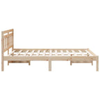 Bettrahmen Braun 120 x 190 cm Massives Kiefernholz