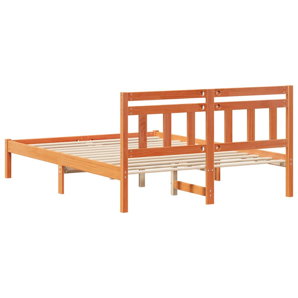 Bettrahmen Braun 120 x 190 cm Massives Kiefernholz