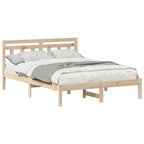 Bettrahmen Braun 140 x 190 cm Massives Kiefernholz
