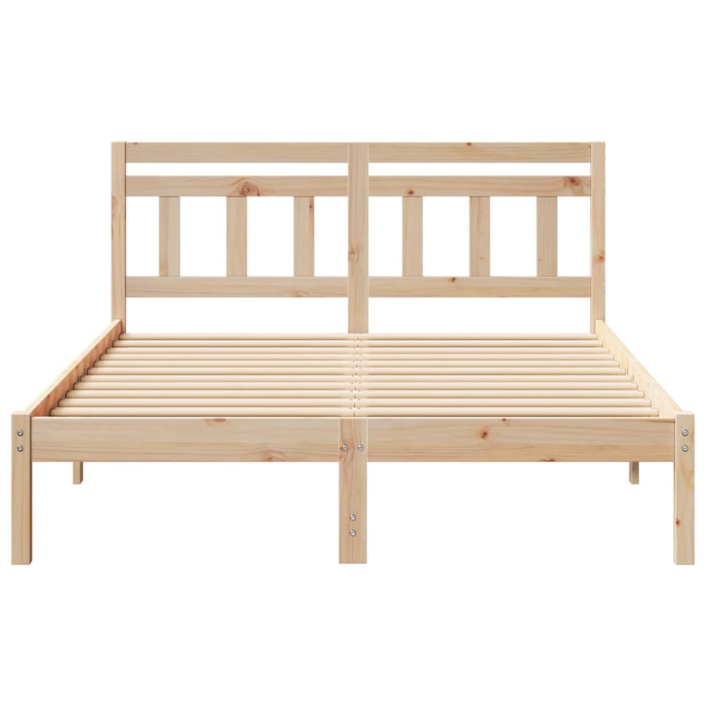 Bettrahmen Braun 140 x 190 cm Massives Kiefernholz