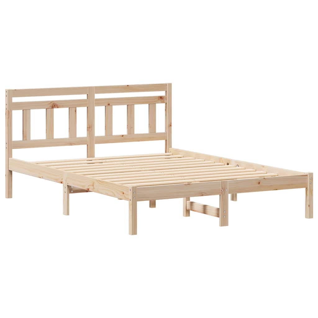 Bettrahmen Braun 135 x 190 cm Massives Kiefernholz