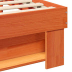 Bettrahmen Wachsbraun 140 x 190 cm Massives Kiefernholz