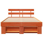Bettrahmen Wachsbraun 140 x 190 cm Massives Kiefernholz