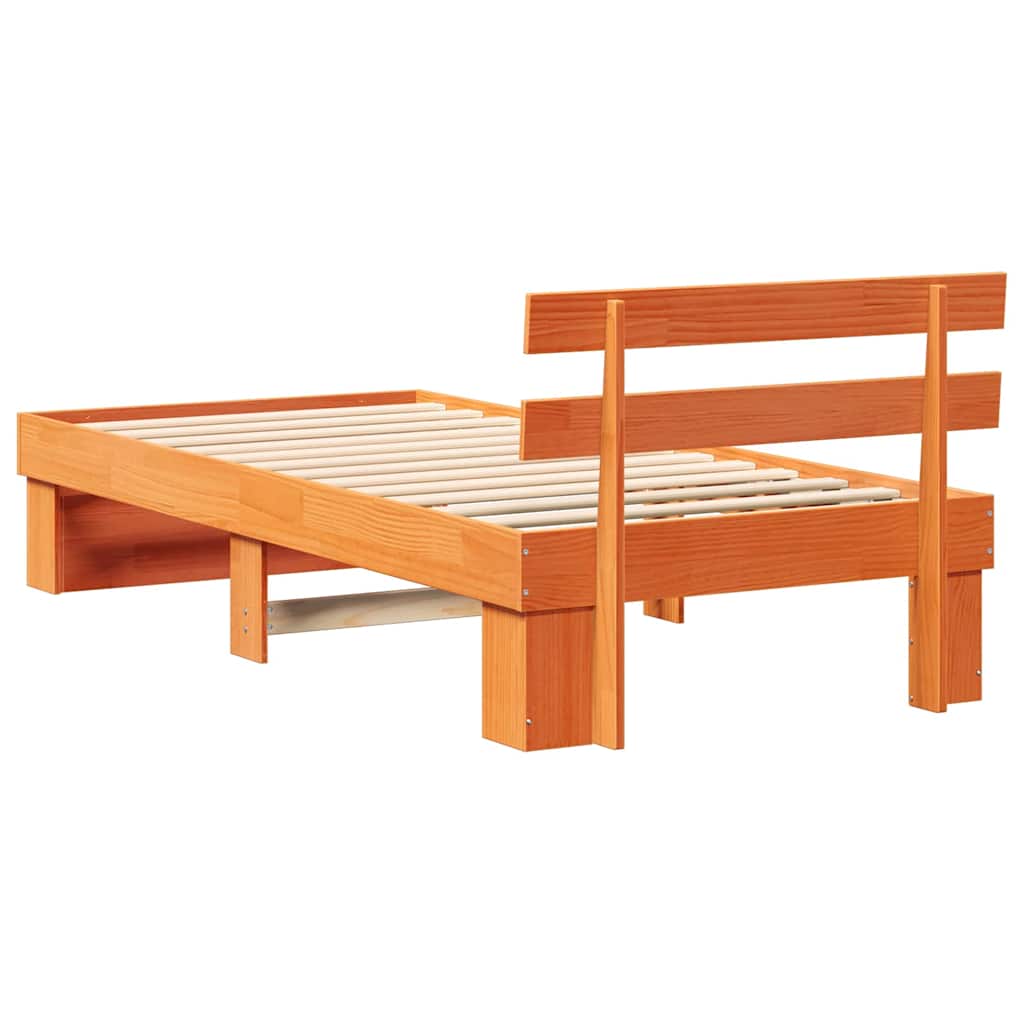 Bettrahmen Wachsbraun 90 x 190 cm Massives Kiefernholz