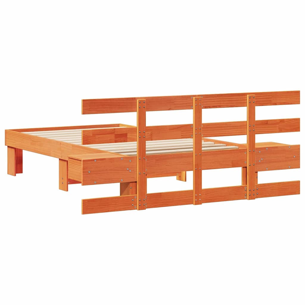 Bettrahmen Wachsbraun 90 x 200 cm Massives Kiefernholz