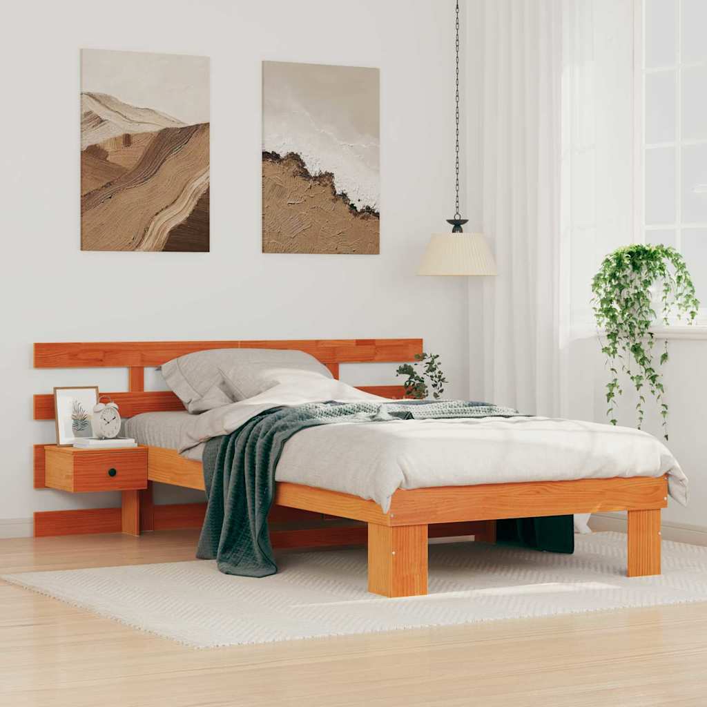 Bettrahmen Wachsbraun 80 x 200 cm Massives Kiefernholz