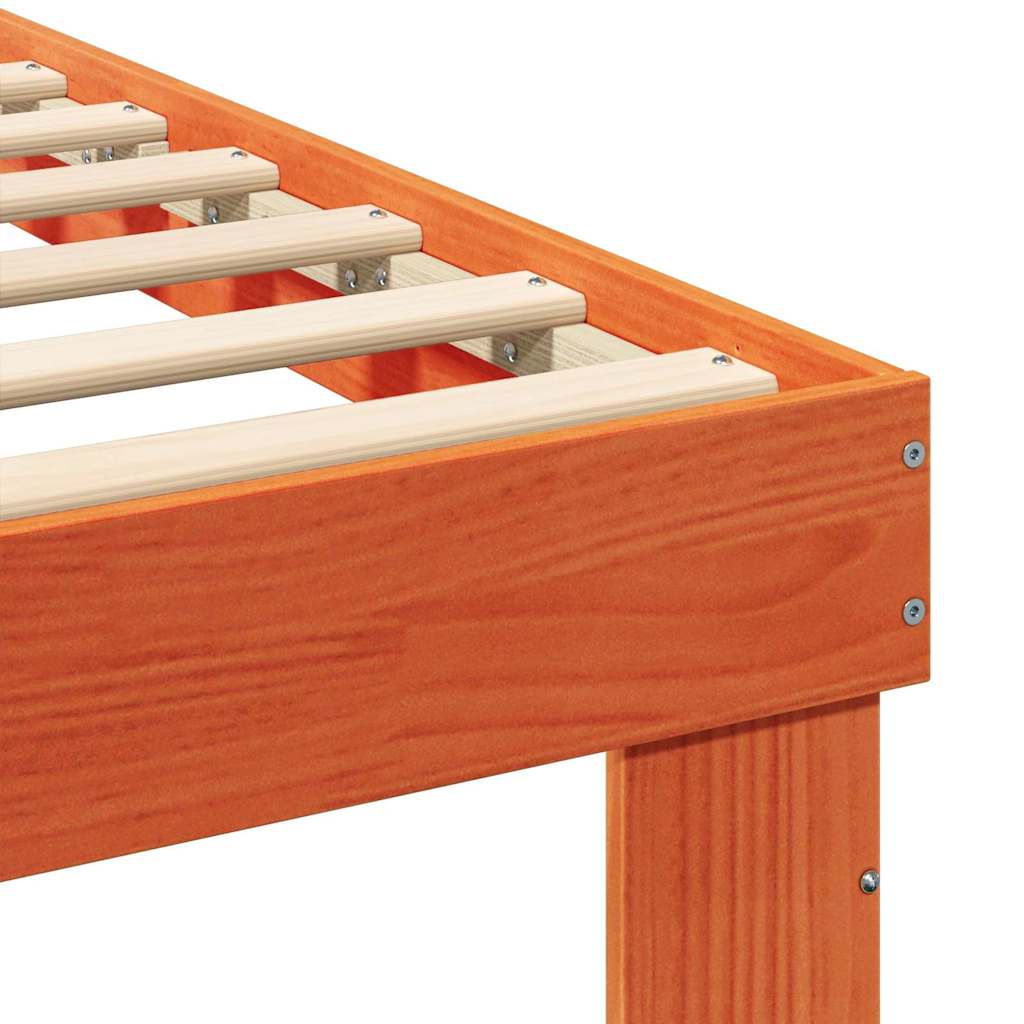 Bettrahmen Wachsbraun 75 x 190 cm Massives Kiefernholz