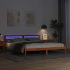 Bettrahmen Wachsbraun 180 x 200 cm Massives Kiefernholz