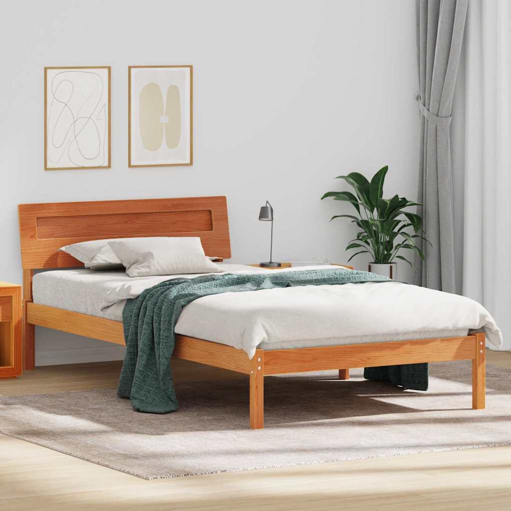 Bettrahmen Wachsbraun 90 x 200 cm Massives Kiefernholz