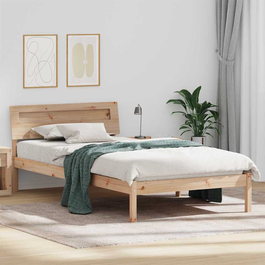 Bettrahmen mit Kopfteil Braun 80 x 200 cm Massives Kiefernholz