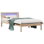 Bettrahmen mit Kopfteil Braun 80 x 200 cm Massives Kiefernholz