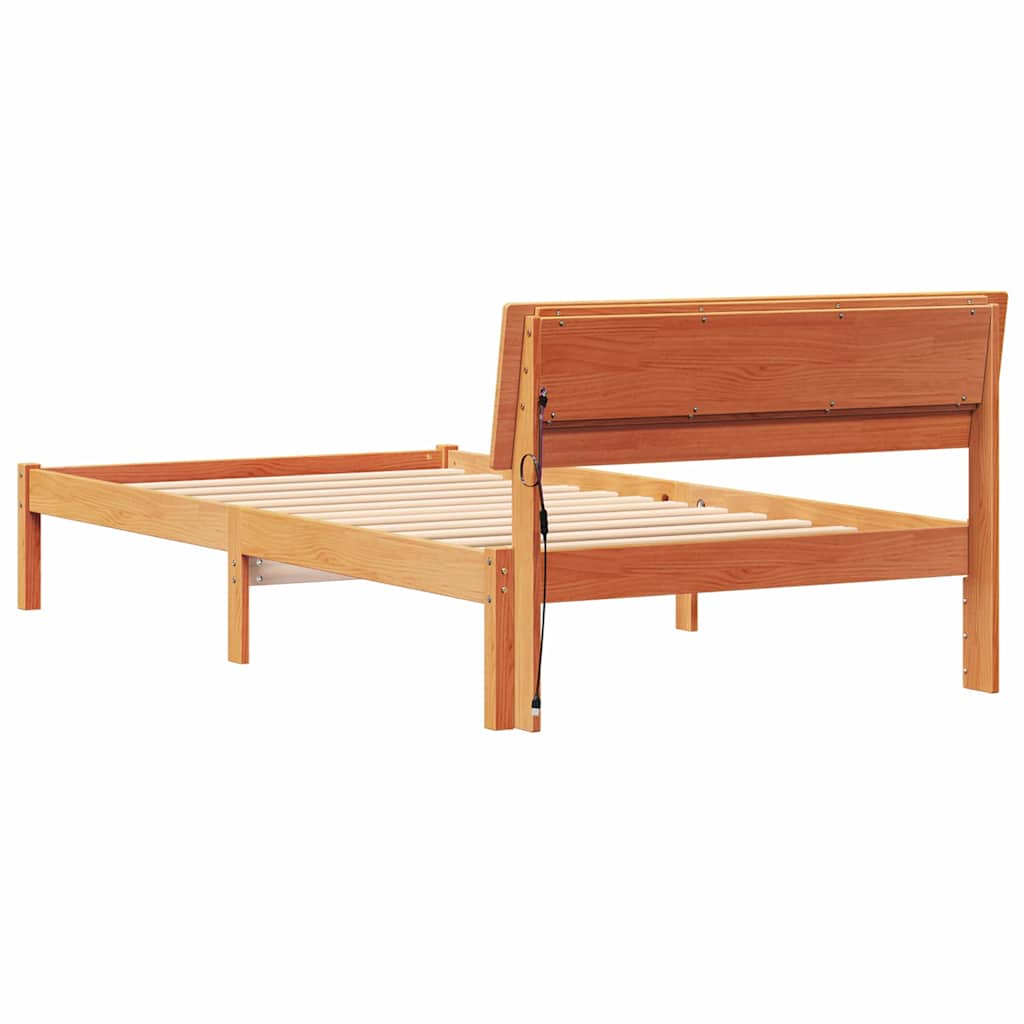 Bettrahmen Wachsbraun 80 x 200 cm Massives Kiefernholz