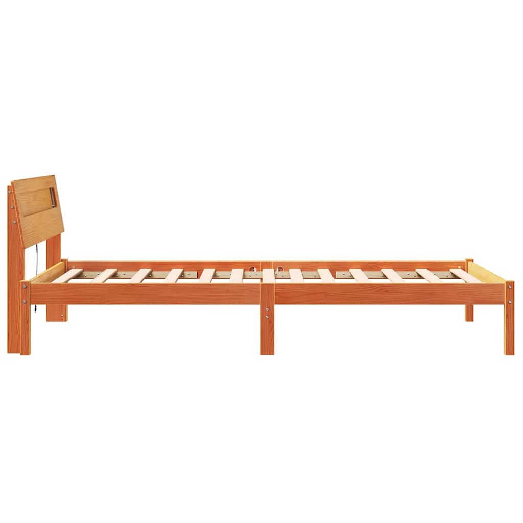 Bettrahmen Wachsbraun 80 x 200 cm Massives Kiefernholz