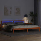 Bettrahmen Wachsbraun 180 x 200 cm Massives Kiefernholz