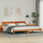 Bettrahmen Wachsbraun 180 x 200 cm Massives Kiefernholz