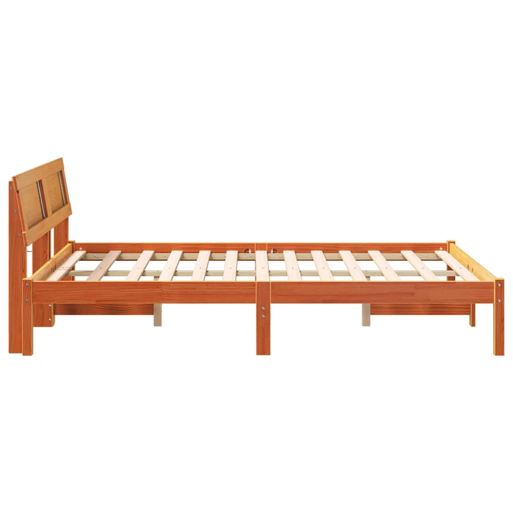 Bettrahmen Wachsbraun 120 x 200 cm Massives Kiefernholz