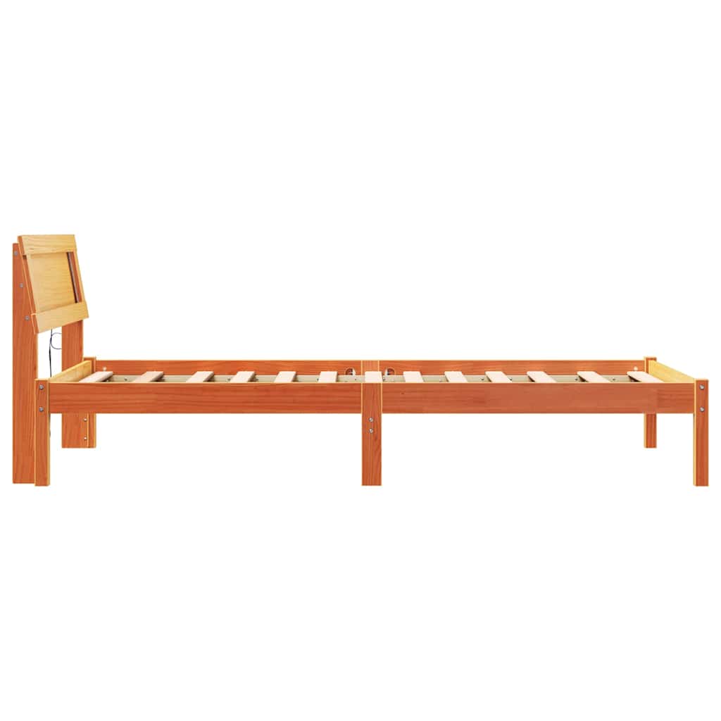Bettrahmen Wachsbraun 90 x 200 cm Massives Kiefernholz