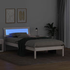 Bettrahmen mit Kopfteil Weiß 75 x 190 cm Massives Kiefernholz