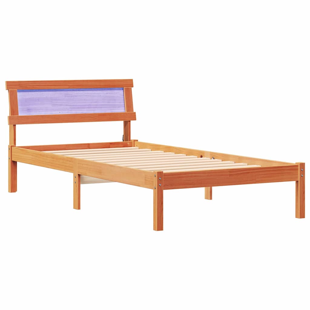Bettrahmen Wachsbraun 75 x 190 cm Massives Kiefernholz