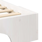 Bettrahmen Weiß 100 x 210 cm Massives Kiefernholz