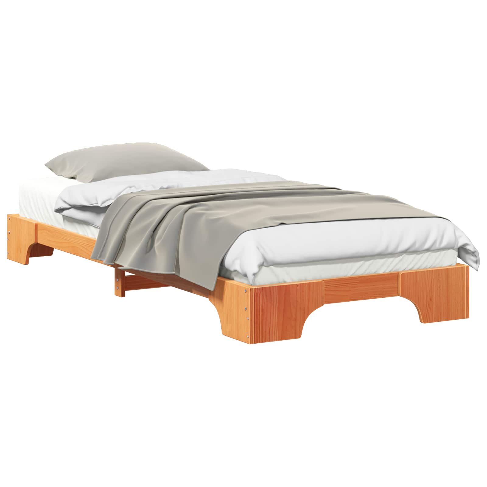 Bettrahmen Braun 100 x 210 cm Massives Kiefernholz