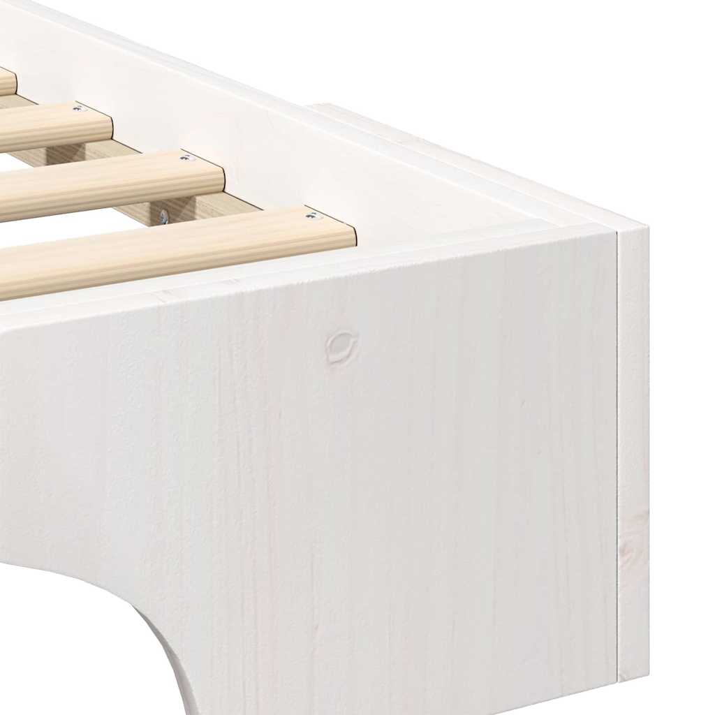 Bettrahmen Weiß 140 x 210 cm Massives Kiefernholz