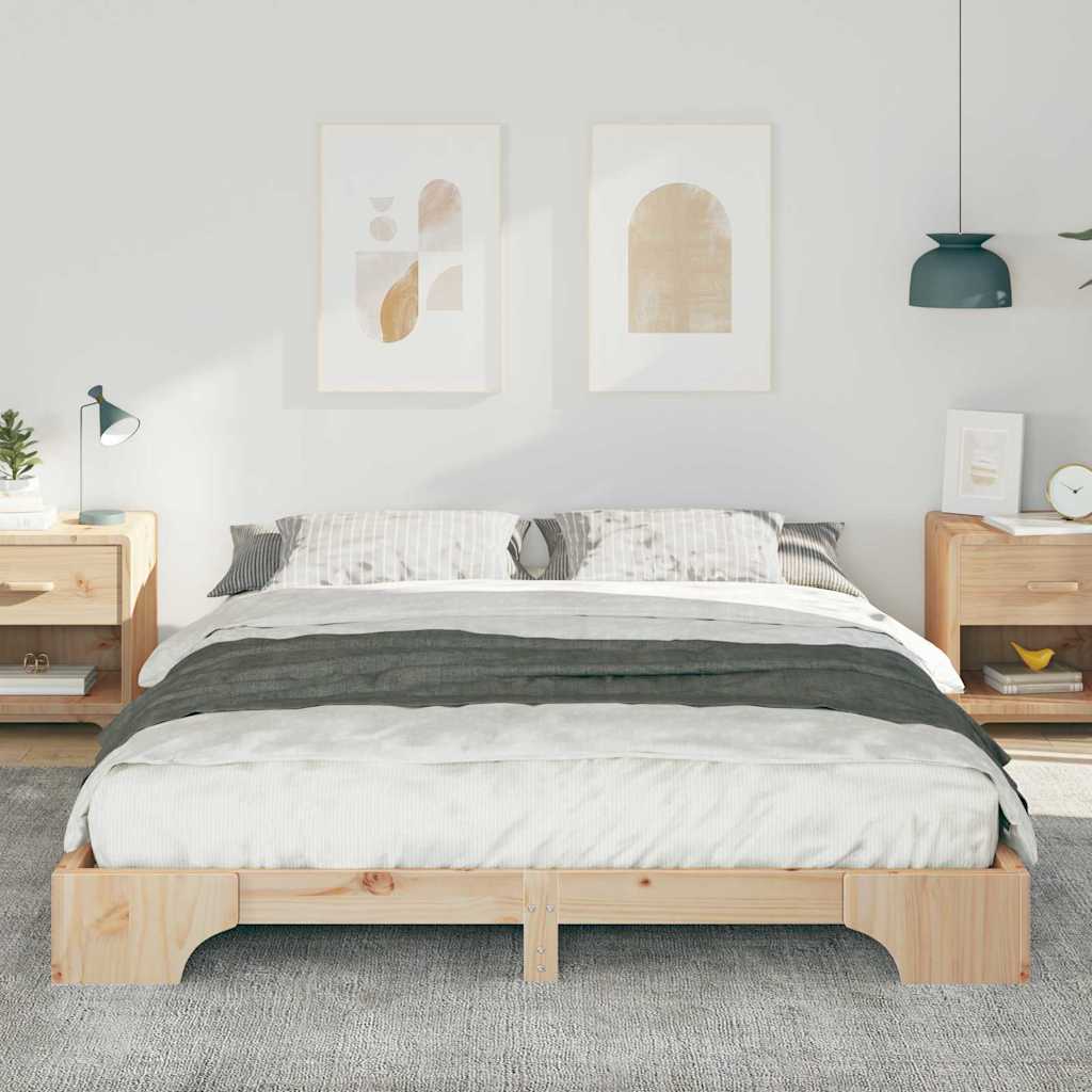 Bettrahmen Braun 160 x 210 cm Massives Kiefernholz
