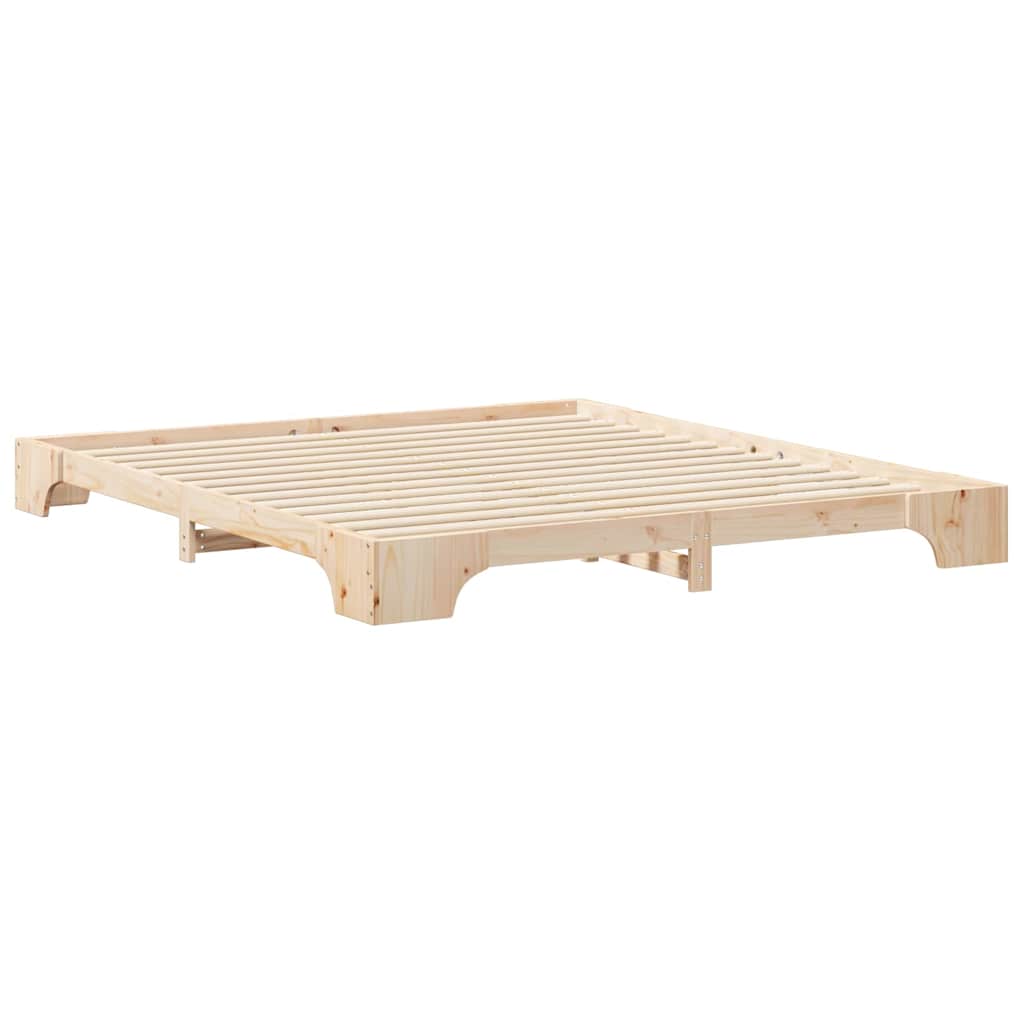 Bettrahmen Braun 200 x 210 cm Massives Kiefernholz