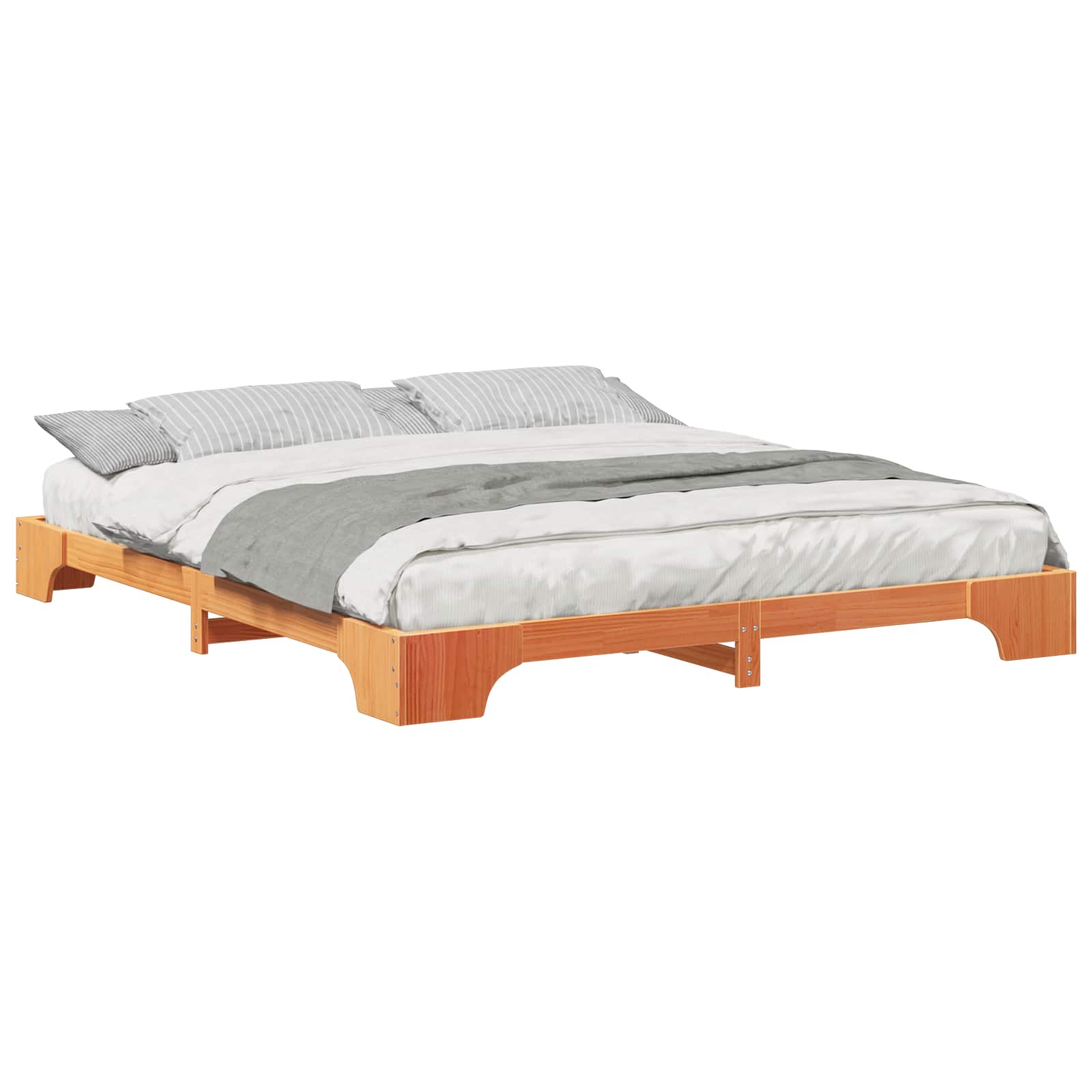 Bettrahmen Braun 200 x 210 cm Massives Kiefernholz