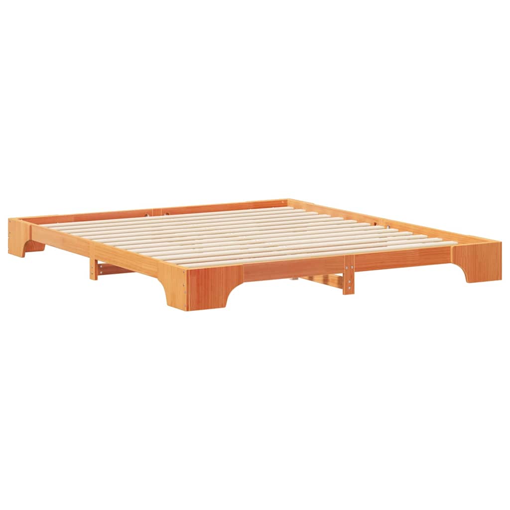 Bettrahmen Braun 200 x 210 cm Massives Kiefernholz