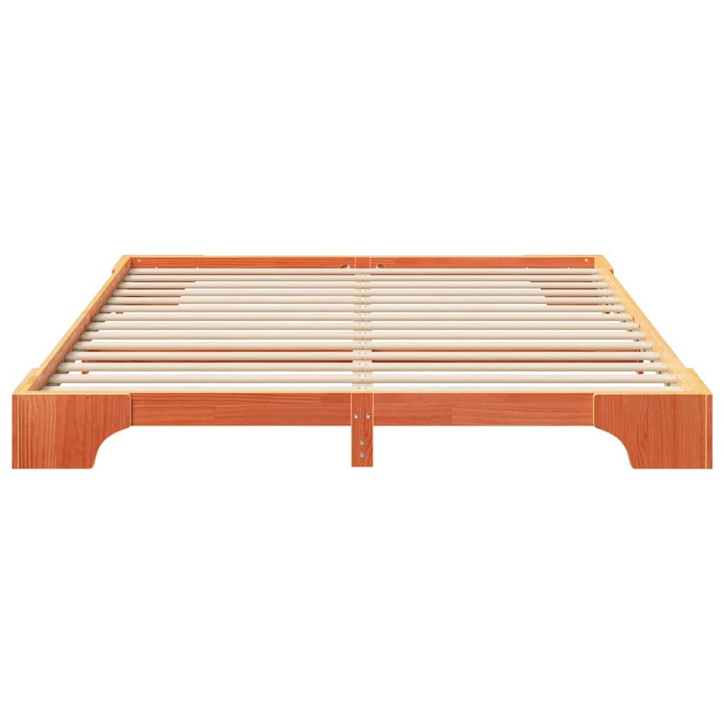 Bettrahmen Braun 200 x 210 cm Massives Kiefernholz