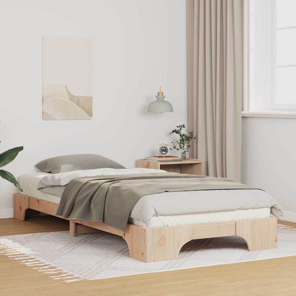 Bettrahmen Braun 80 x 220 cm Massives Kiefernholz
