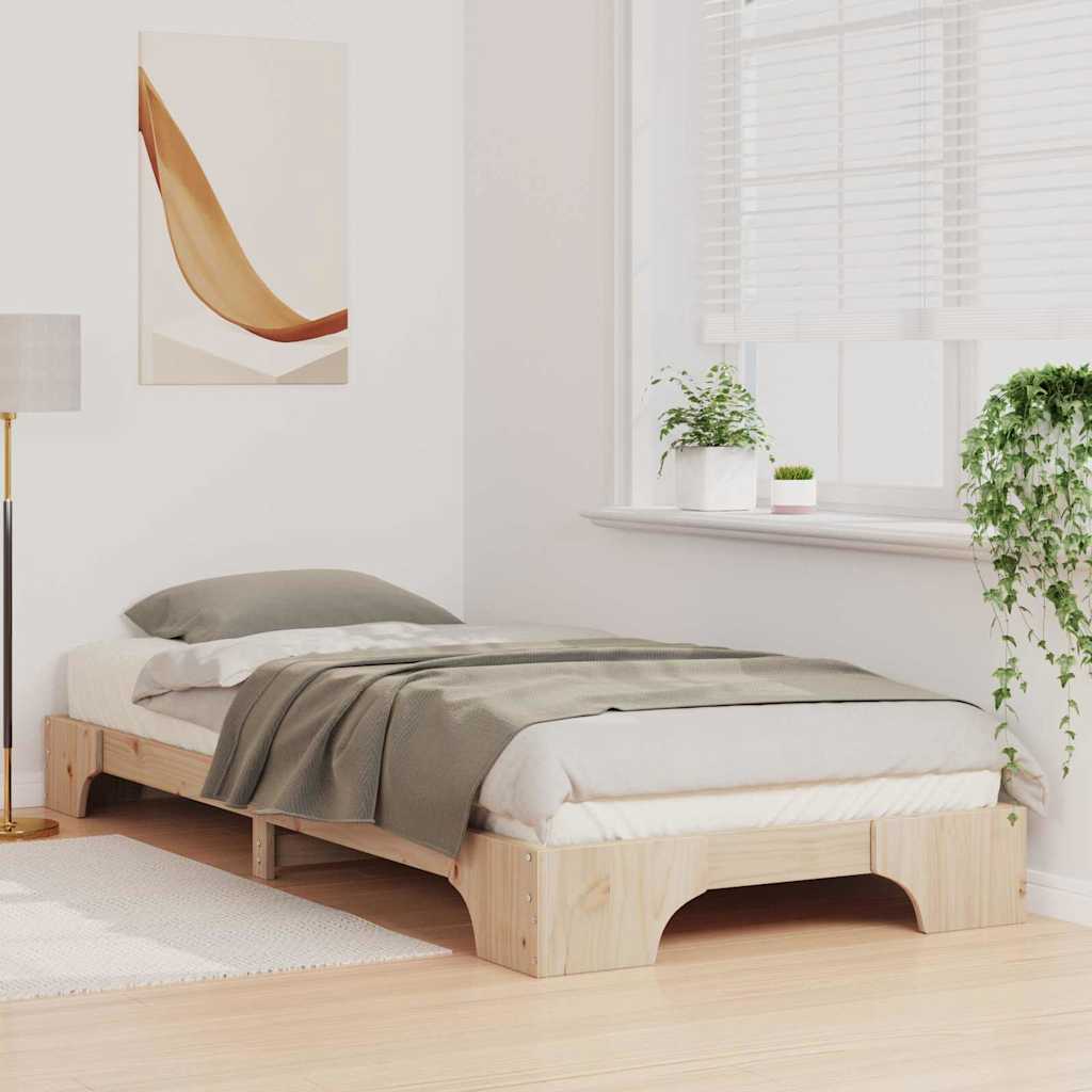 Bettrahmen Braun 90 x 220 cm Massives Kiefernholz