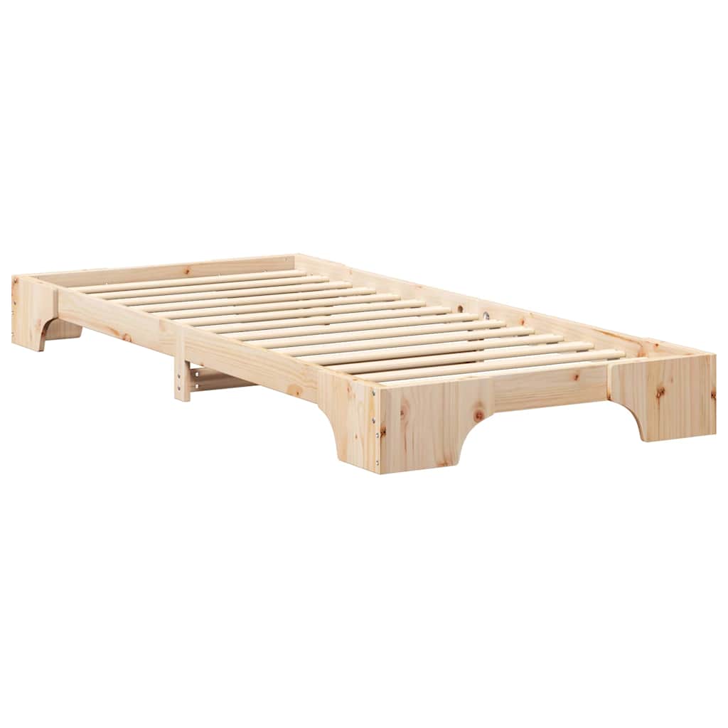 Bettrahmen Braun 100 x 220 cm Massives Kiefernholz