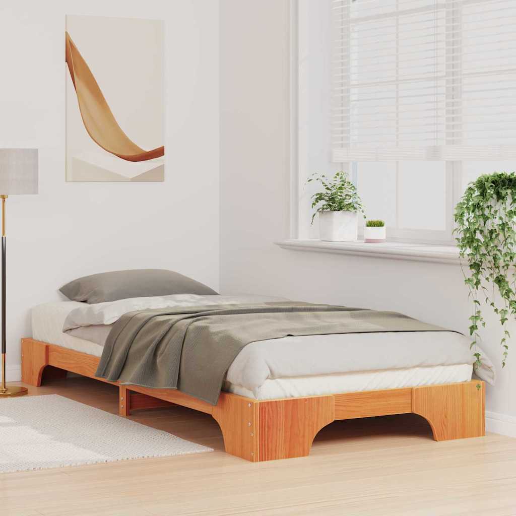Bettrahmen Braun 100 x 220 cm Massives Kiefernholz