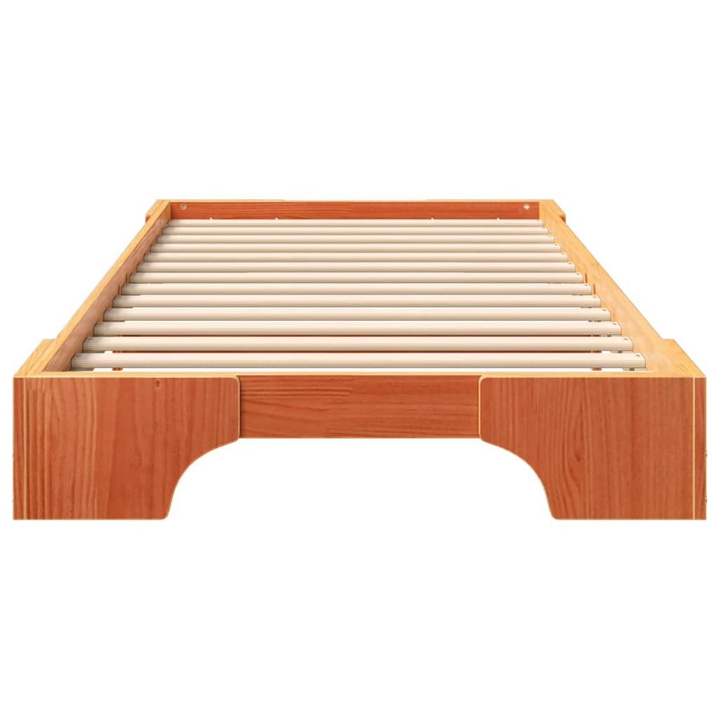 Bettrahmen Braun 100 x 220 cm Massives Kiefernholz