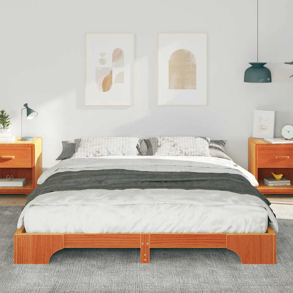 Bettrahmen Braun 160 x 220 cm Massives Kiefernholz